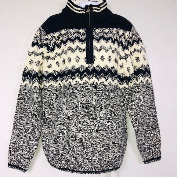 st. bernard Other - St Bernard Boys Size 9 Sweater Navy Blue White Pullover Fair Isle New